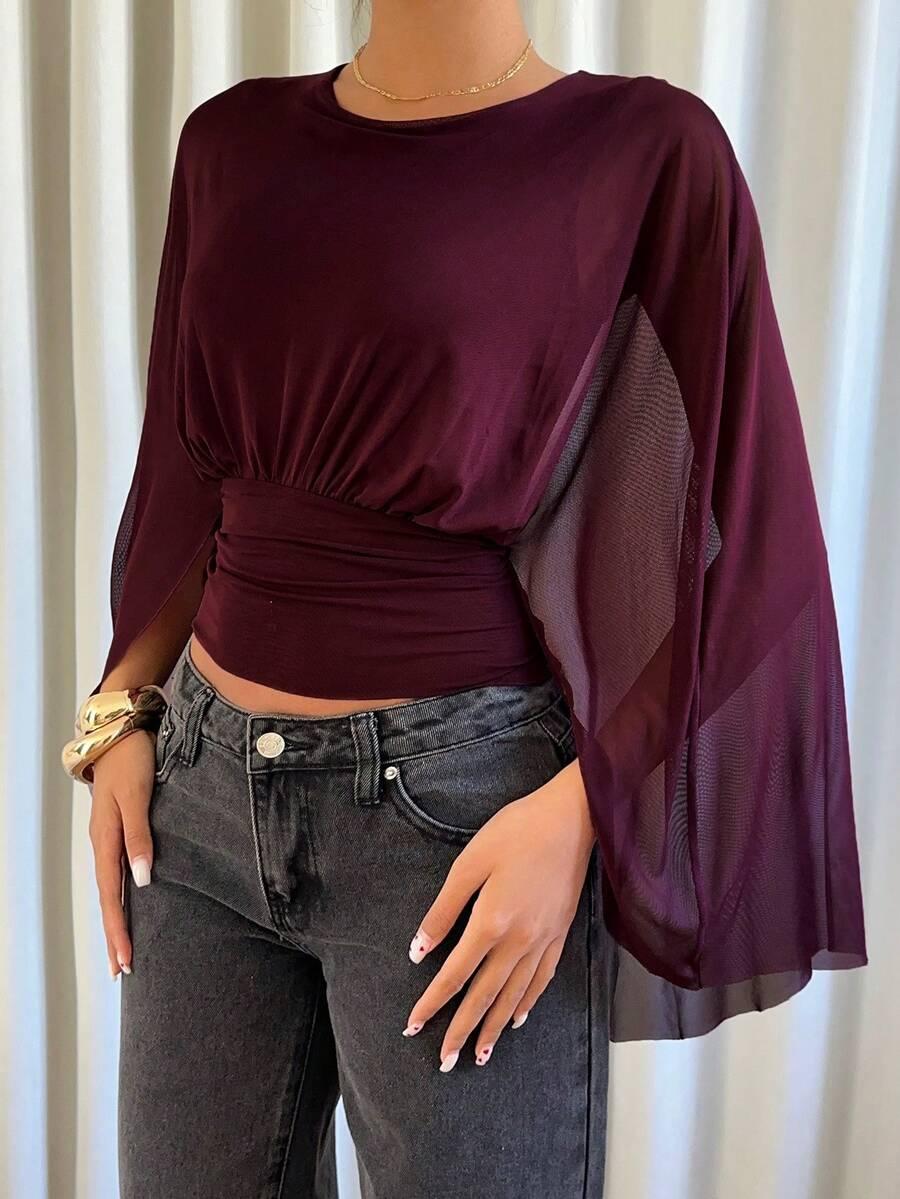 fioletowa bluzka casual