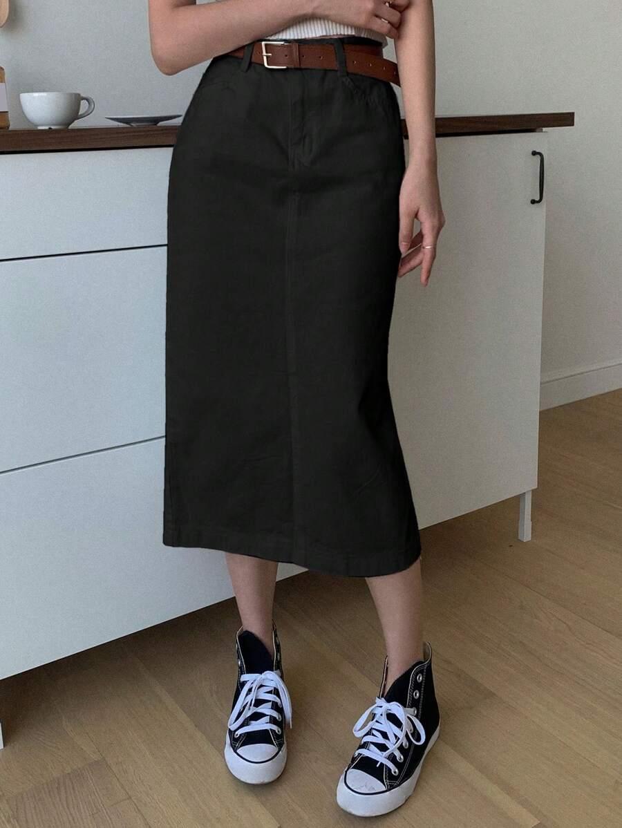 czarna spódnica jeans 
