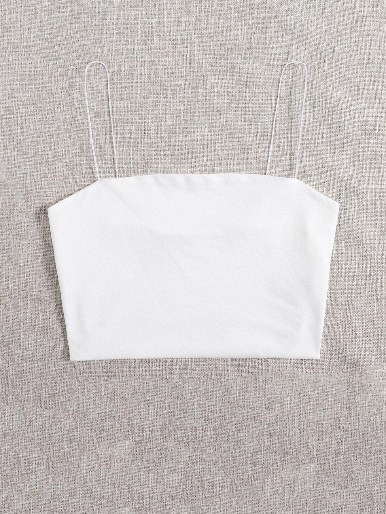 BIAŁY CROP TOP NA RAMIĄCZKACH