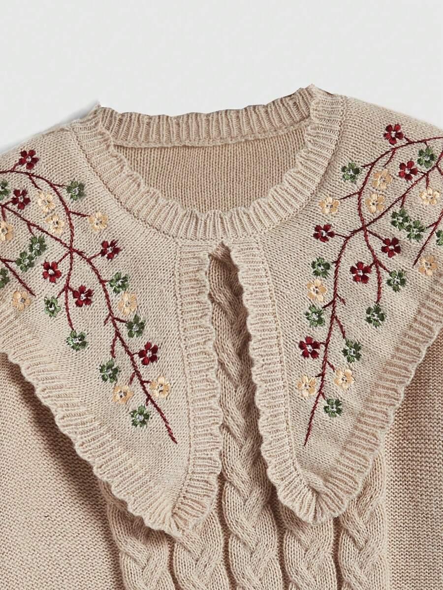 beżowy sweter zdobienie 