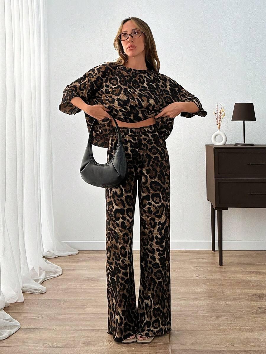 T-SHIRT SPODNIE KOMPLET ANIMAL PRINT