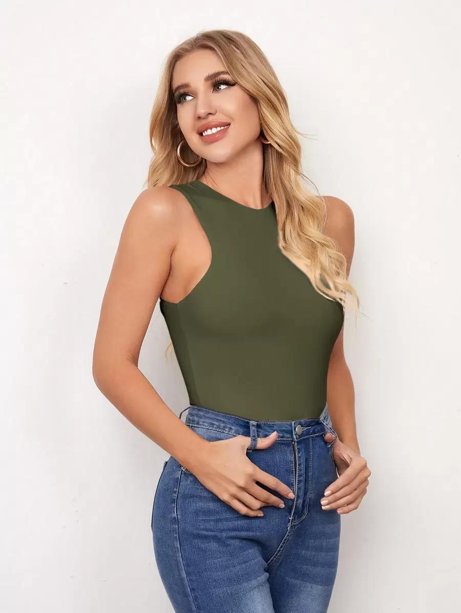 ZIELONE BODY BEZ RĘKAWÓW 