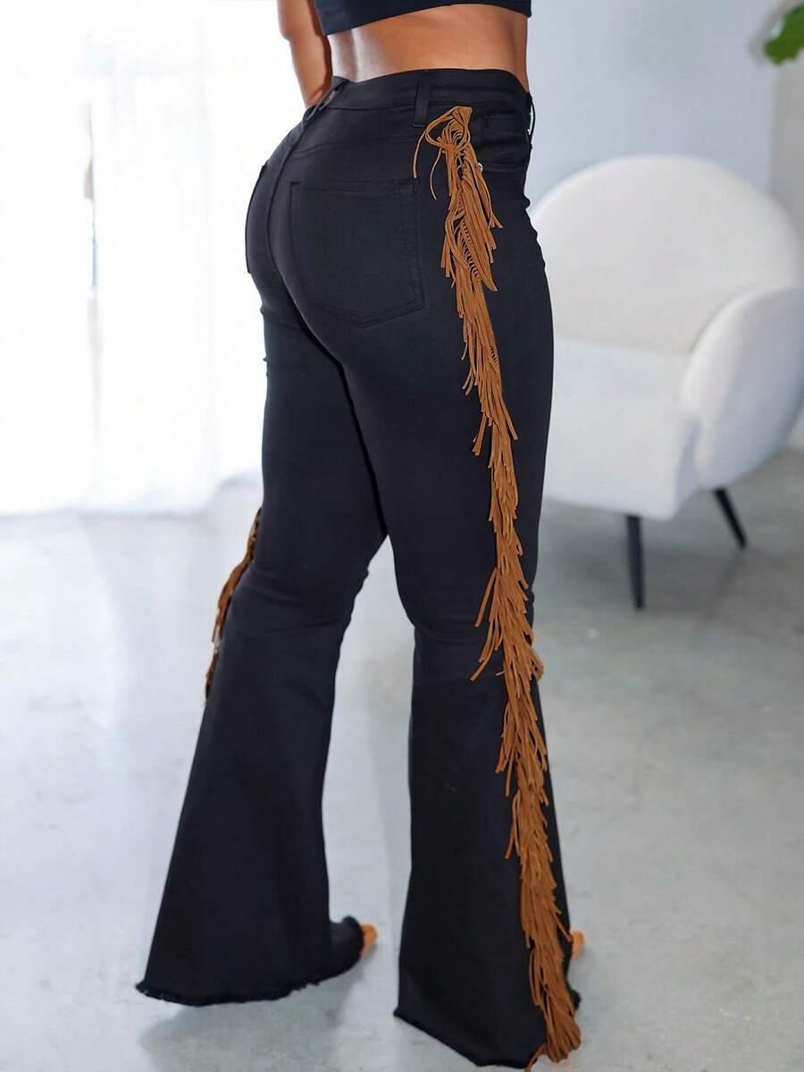 CZARNE SPODNIE JEANS