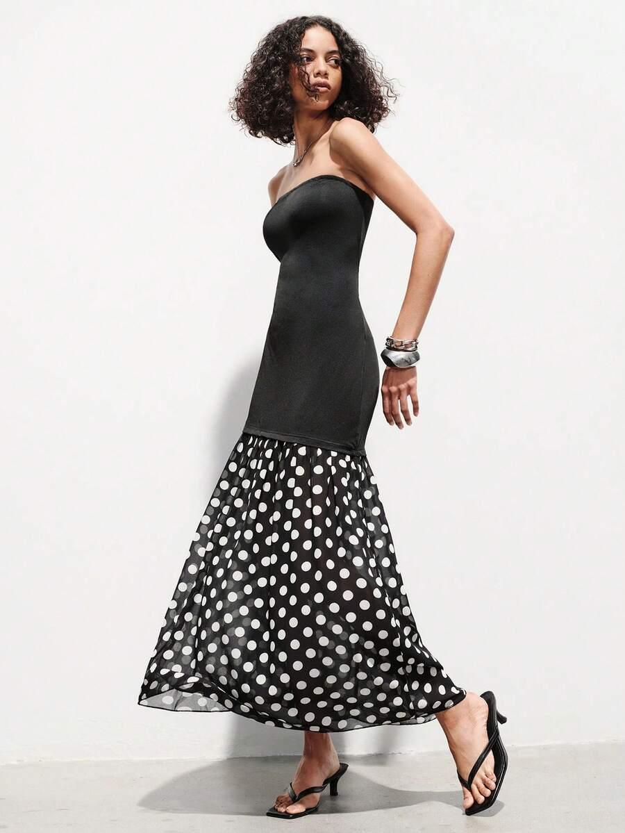 Sukienka maxi grochy