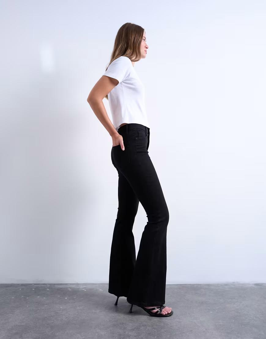 CZARNE SPODNIE JEANS DZWONY 