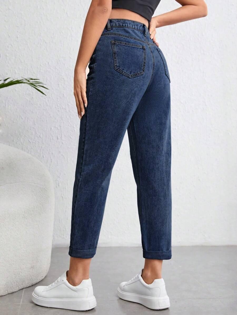 CIĄŻOWE SPODNIE JEANS ripped