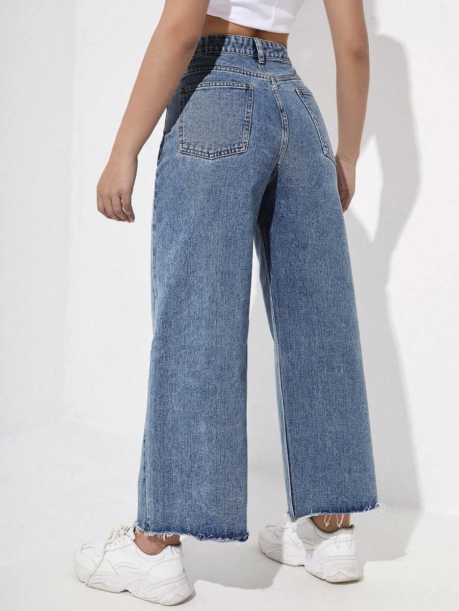 spodnie szeroka nogawka jeans