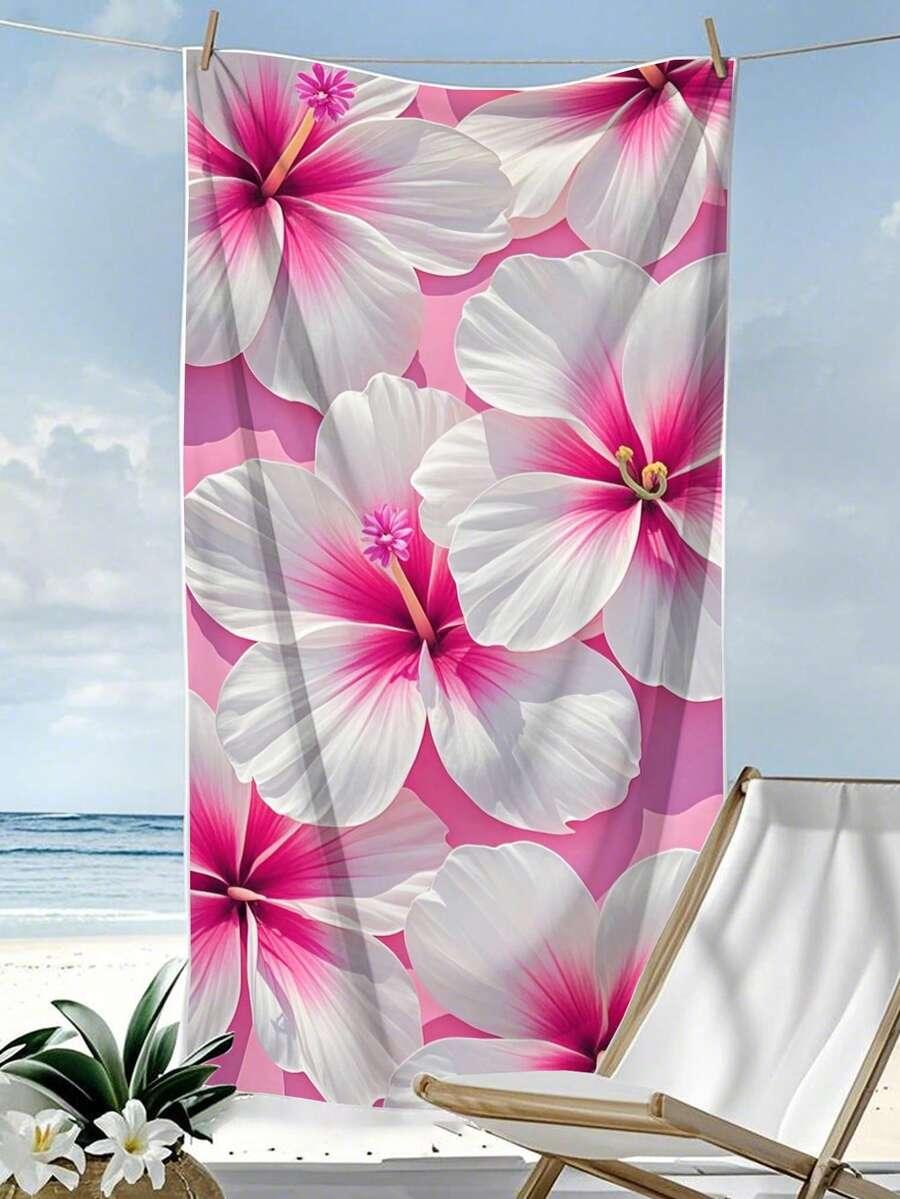 RĘCZNIK PLAŻOWY WZÓR KWIATY