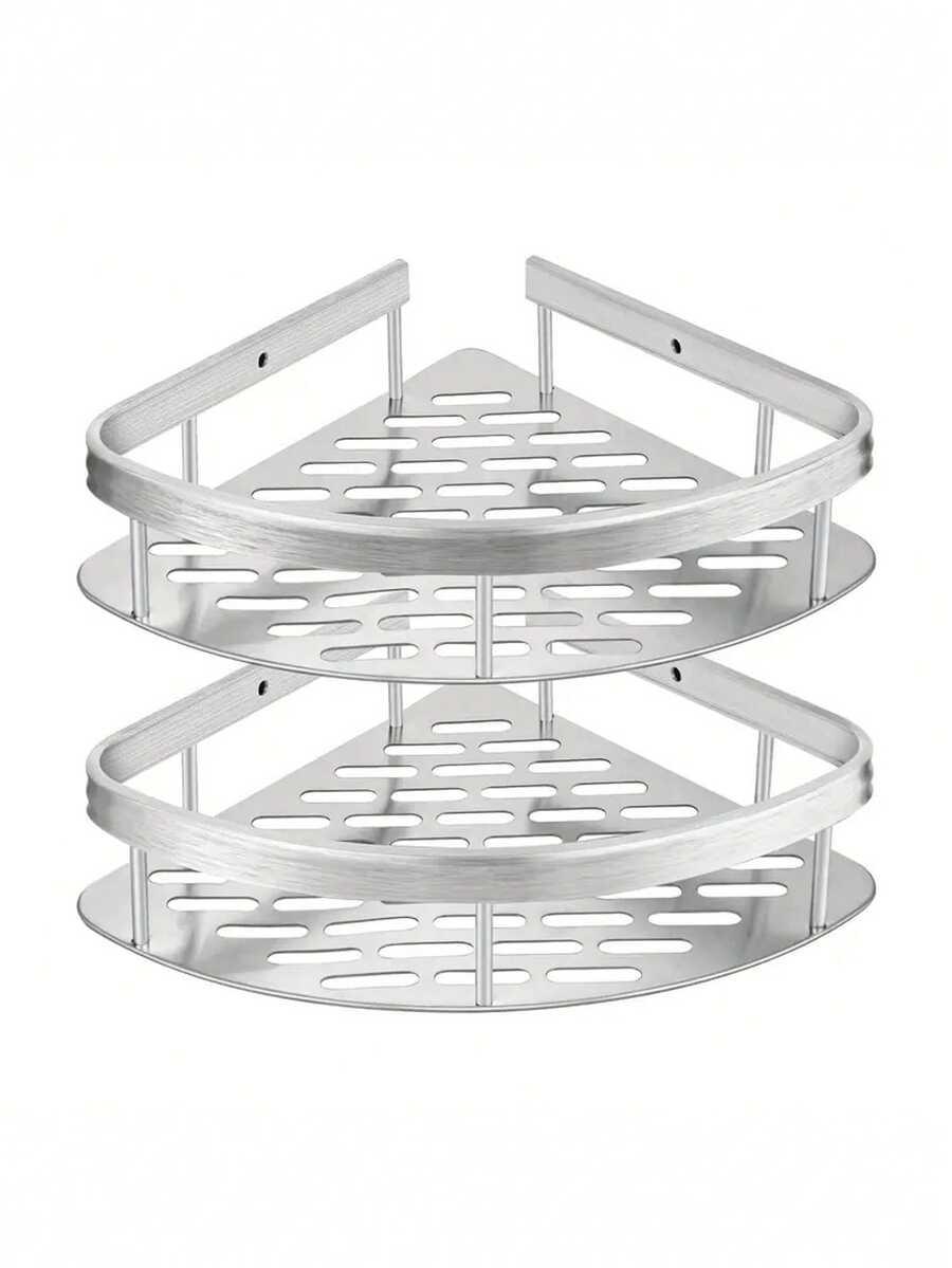 srebrna półka łazienkowa 2-pack