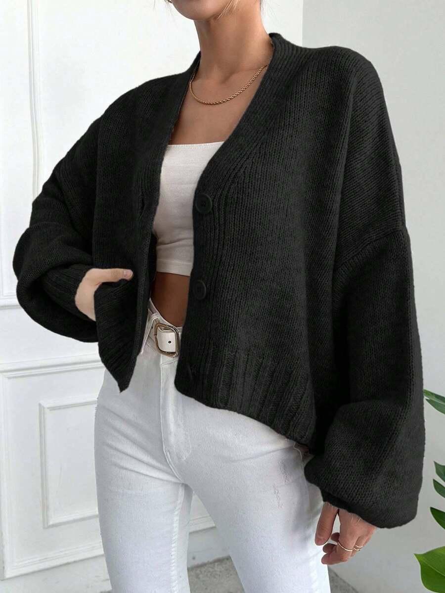 CZARNY SWETER KARDIGAN