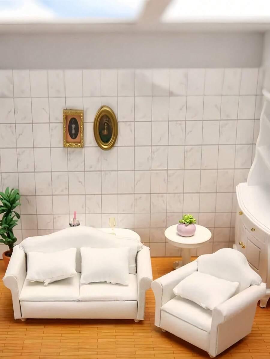MINIATUROWA BIAŁA KANAPA ZABAWKA
