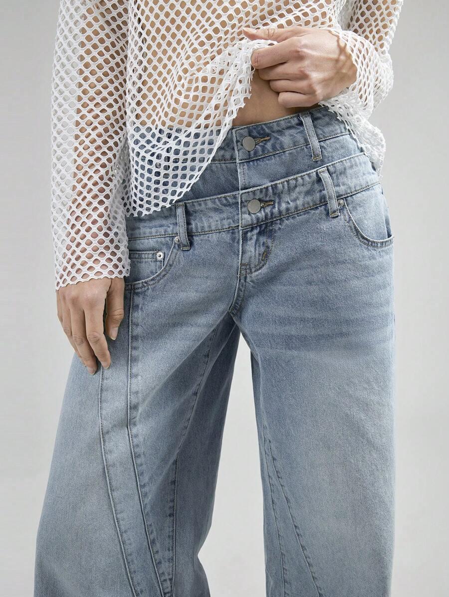 SPODNIE JEANS ASYMETRIA