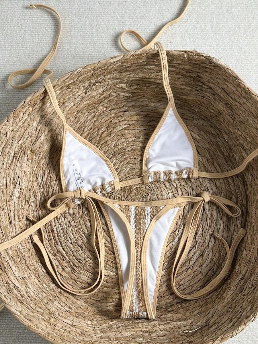 dwuczęściowy strój kąpielowy bikini haft
