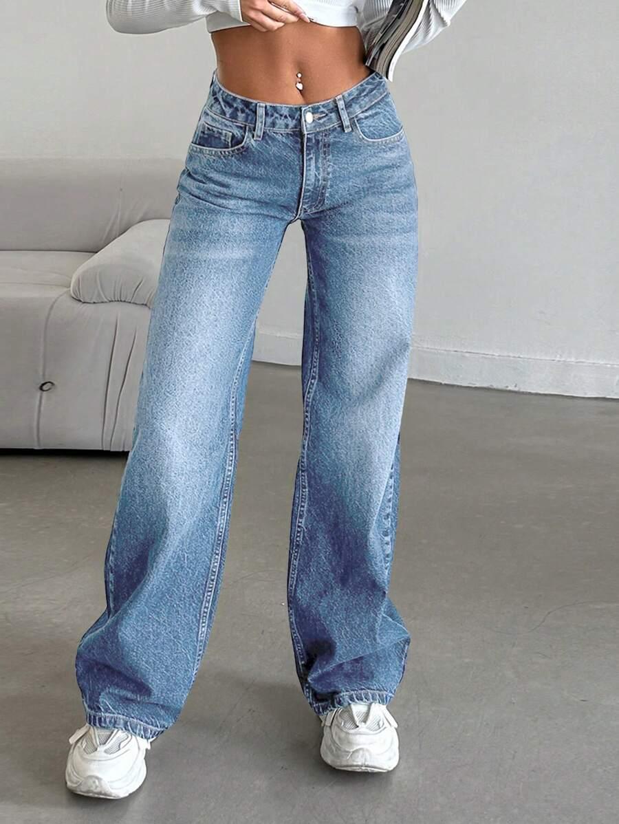 NIEBIESKIE SPODNIE JEANSOWE