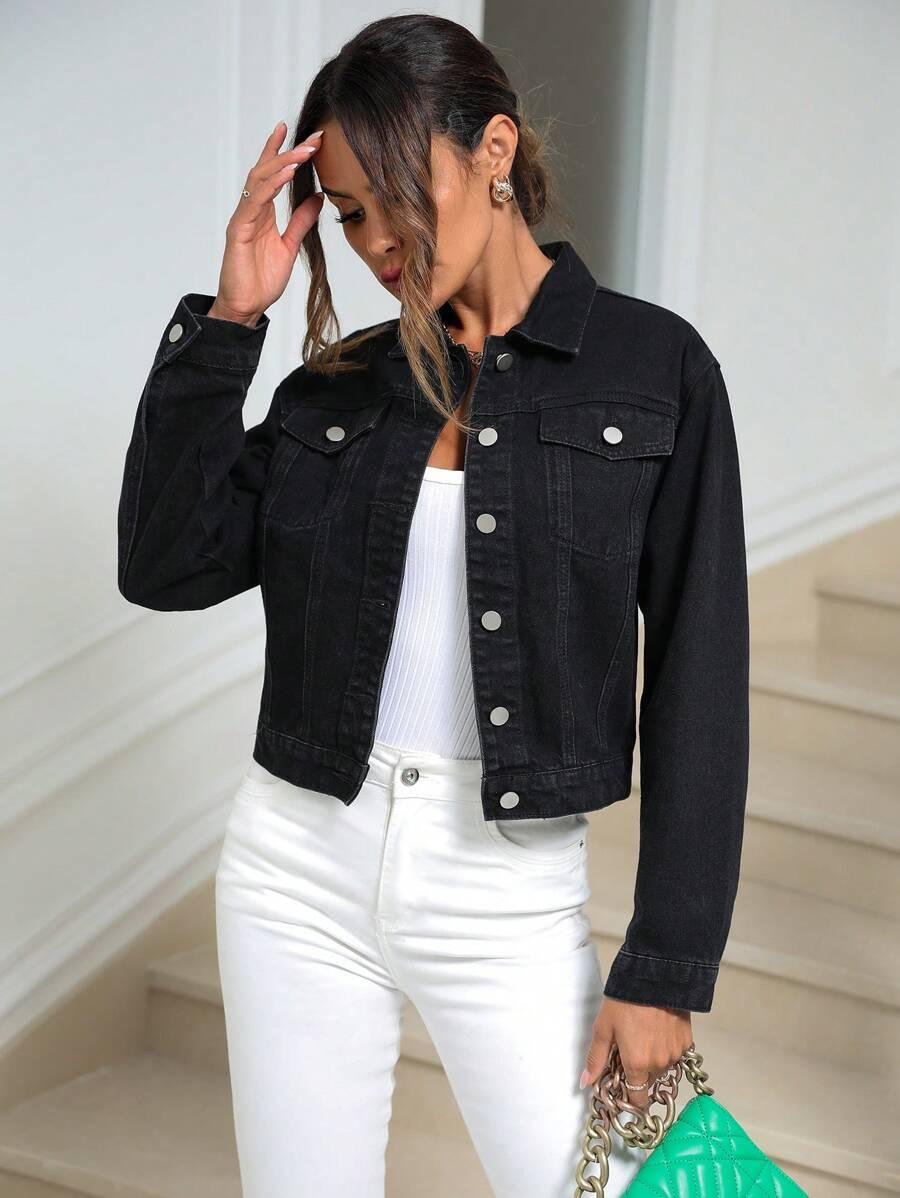 CZARNA KURTKA JEANS