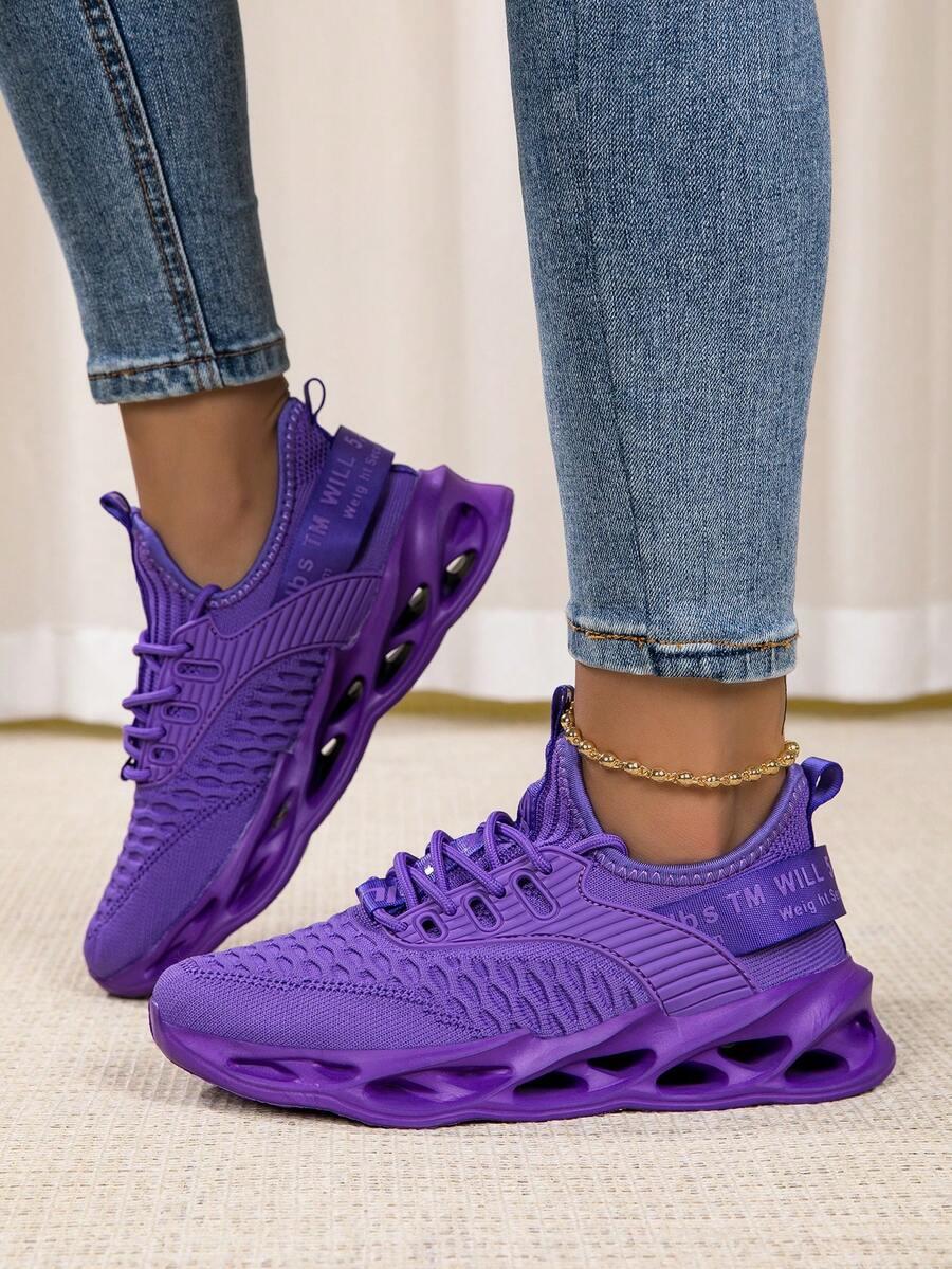 fioletowe sznurowane buty sportowe