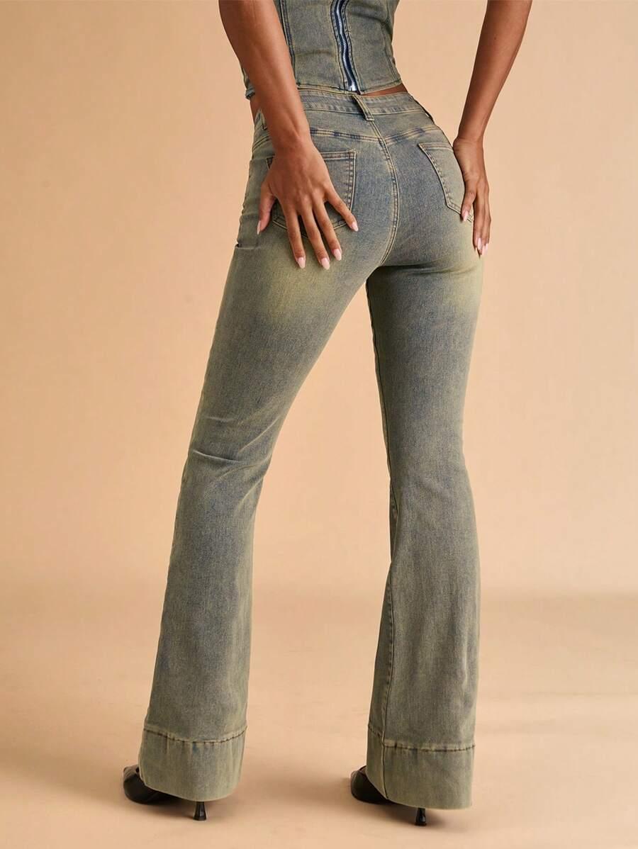 spodnie jeans dzwony