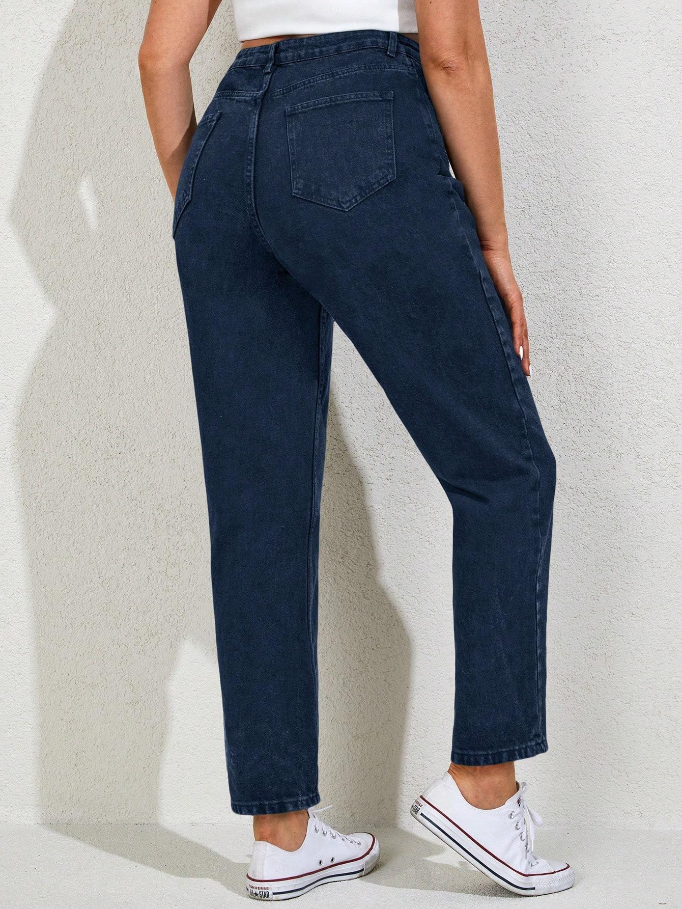 GRANATOWE SPODNIE JEANS