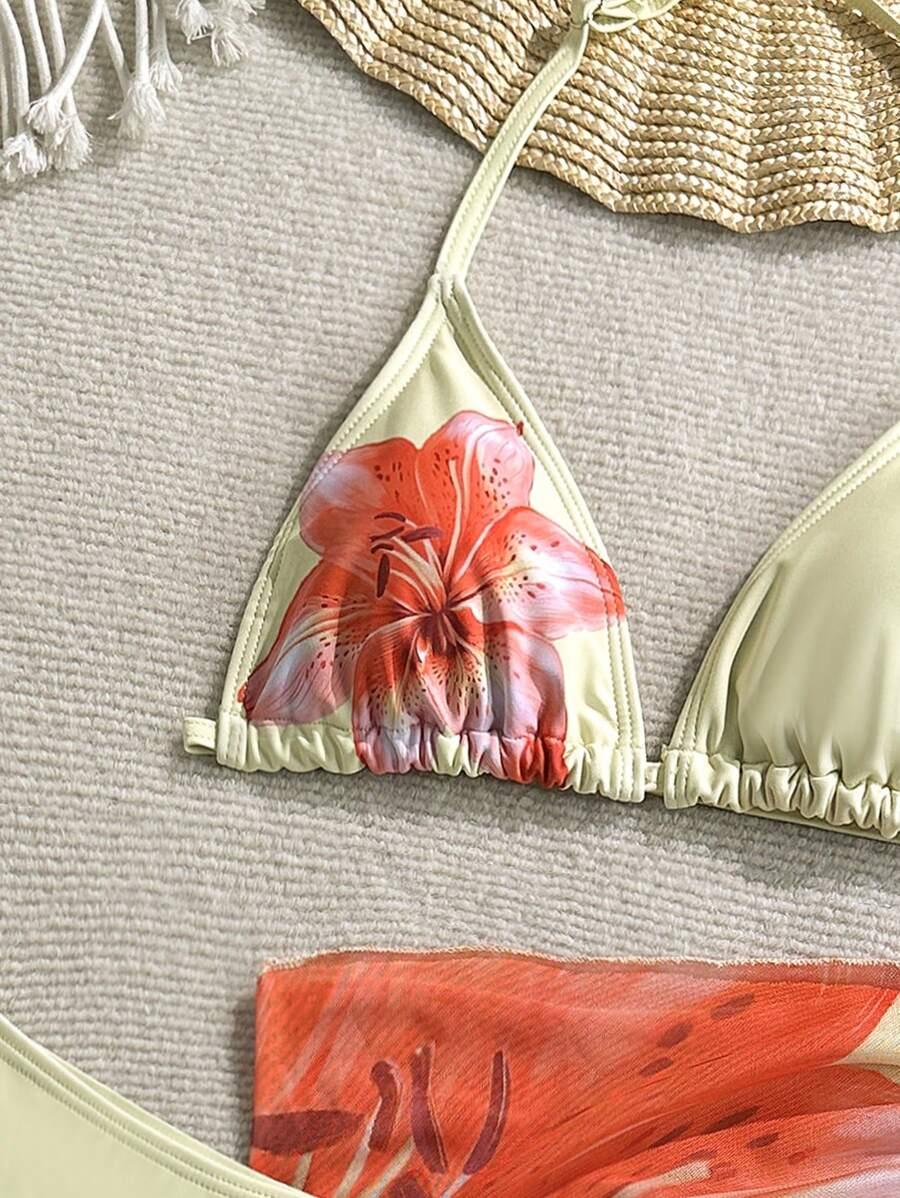 3 częściowy komplet bikini sarong