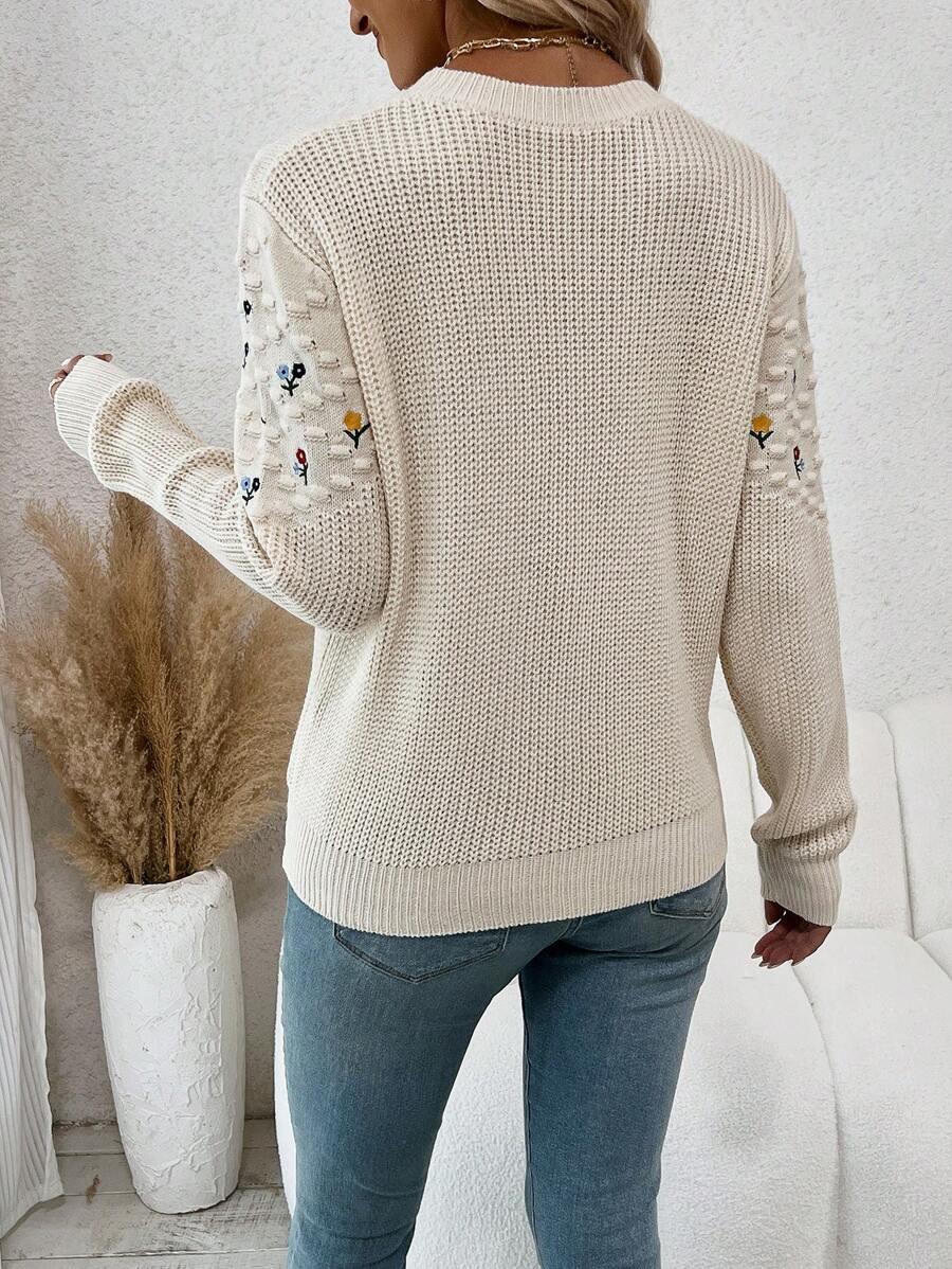 sweter wzór kwiaty