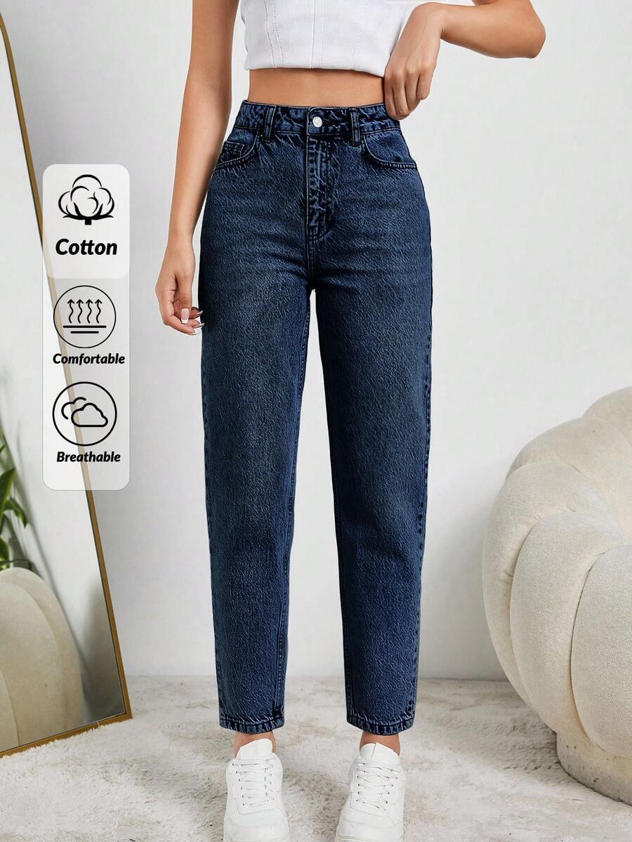GRANATOWE SPODNIE JEANS