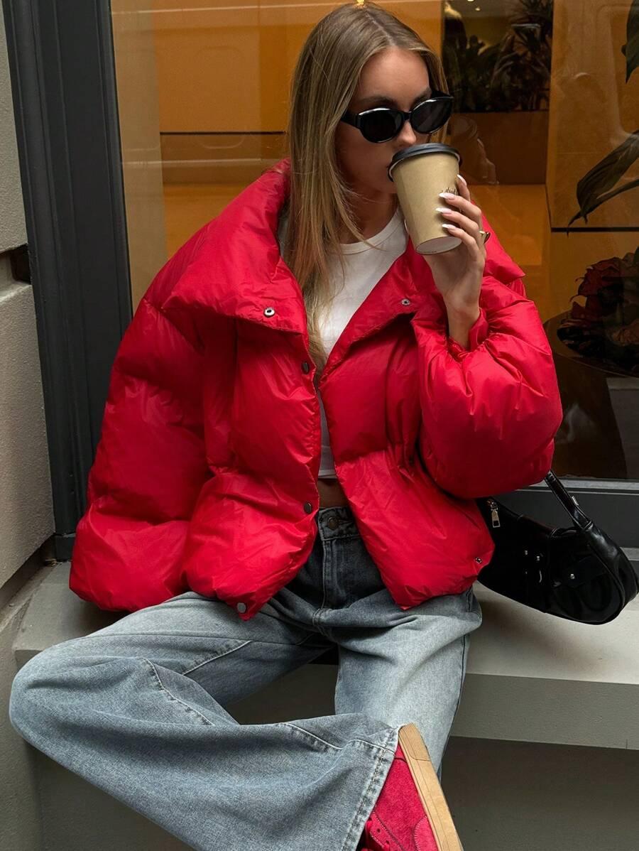 CZERWONA PIKOWANA KURTKA