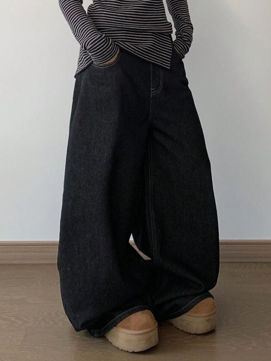 CZARNE SPODNIE JEANS 