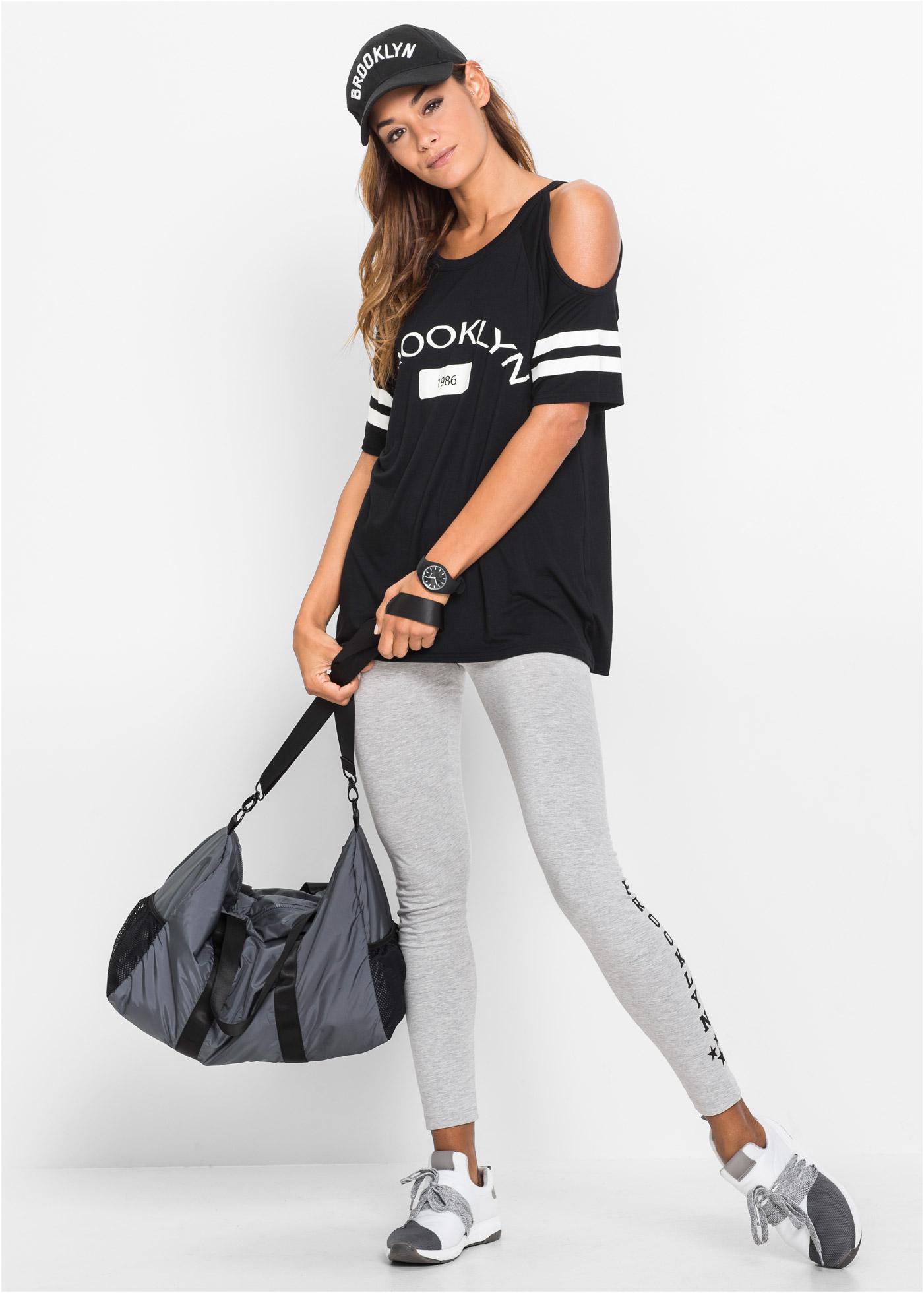 czarna bluzka napis brooklyn