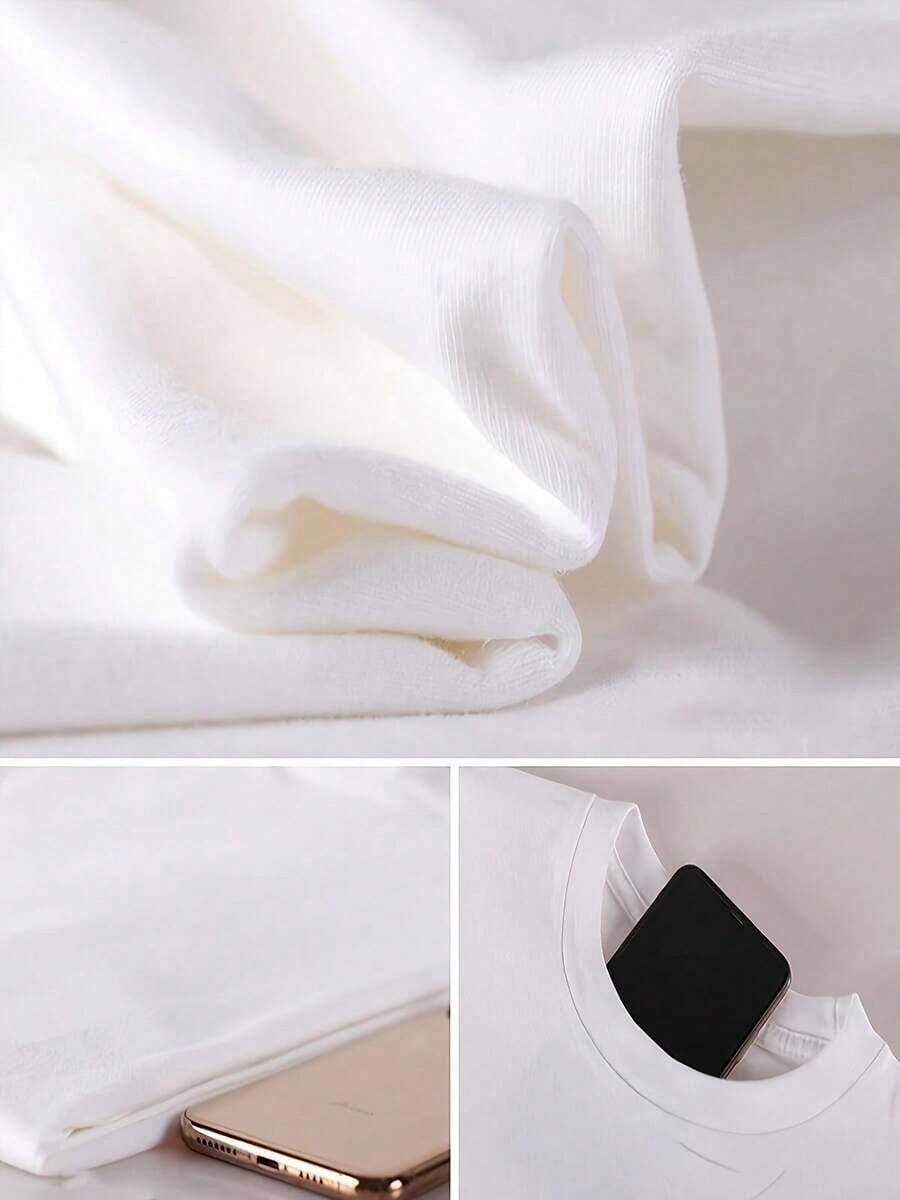 biały t-shirt nadruk