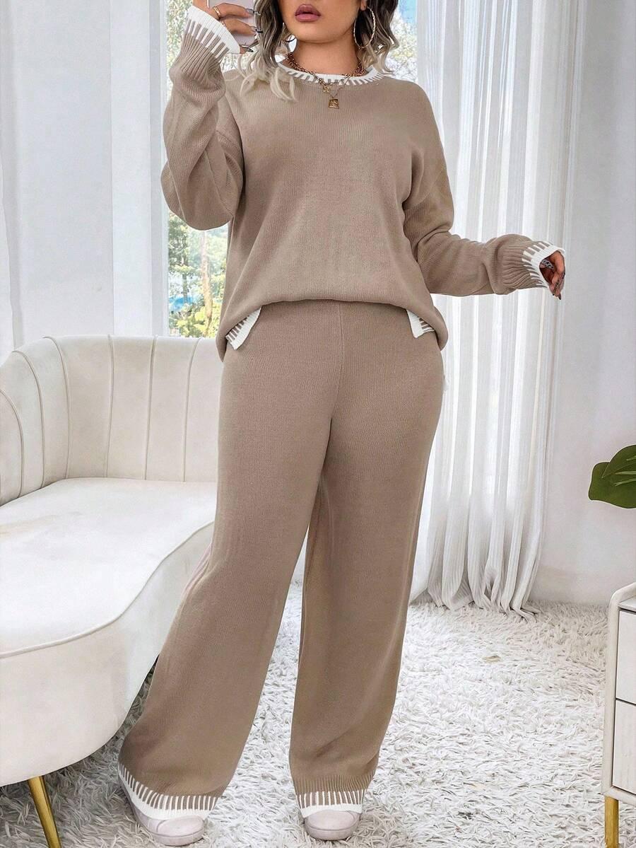 komplet sweter spodnie