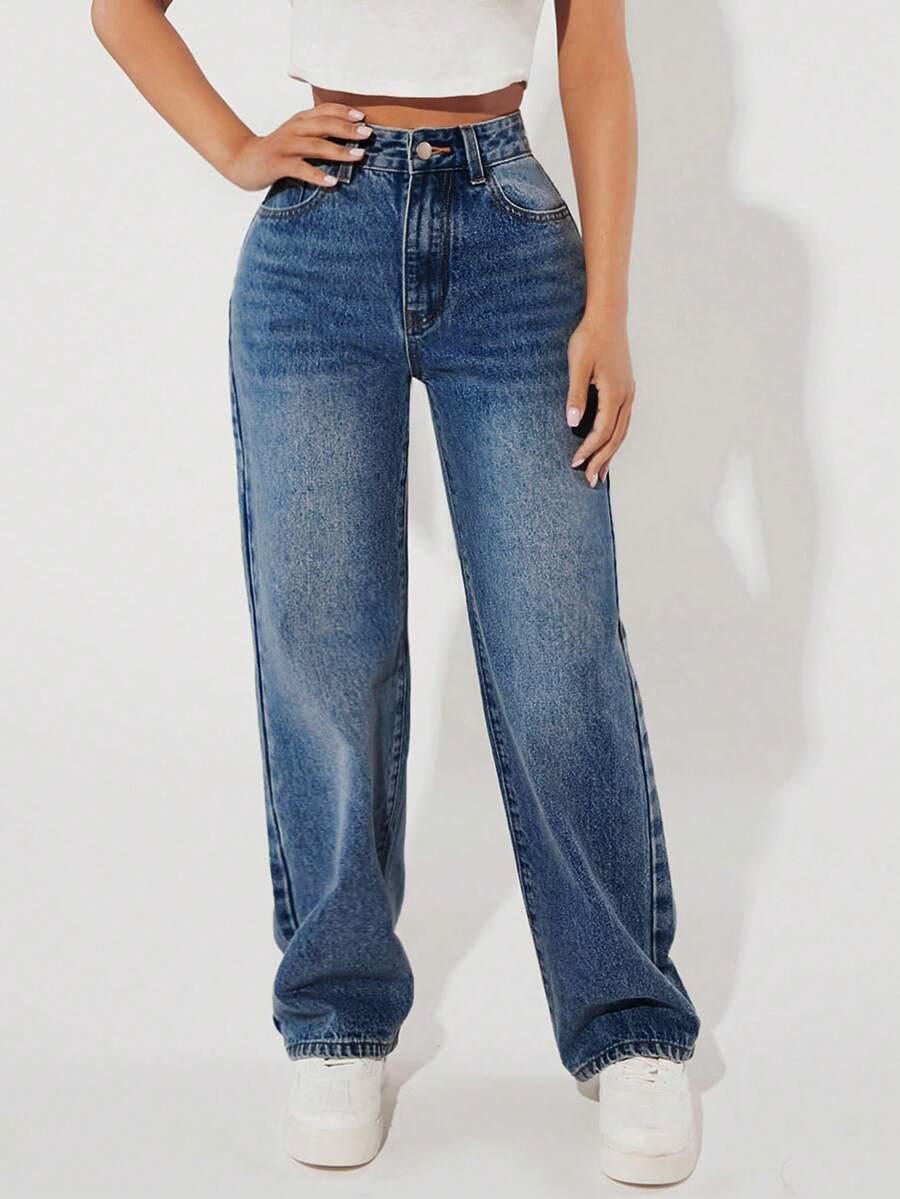 niebieskie spodnie jeans 