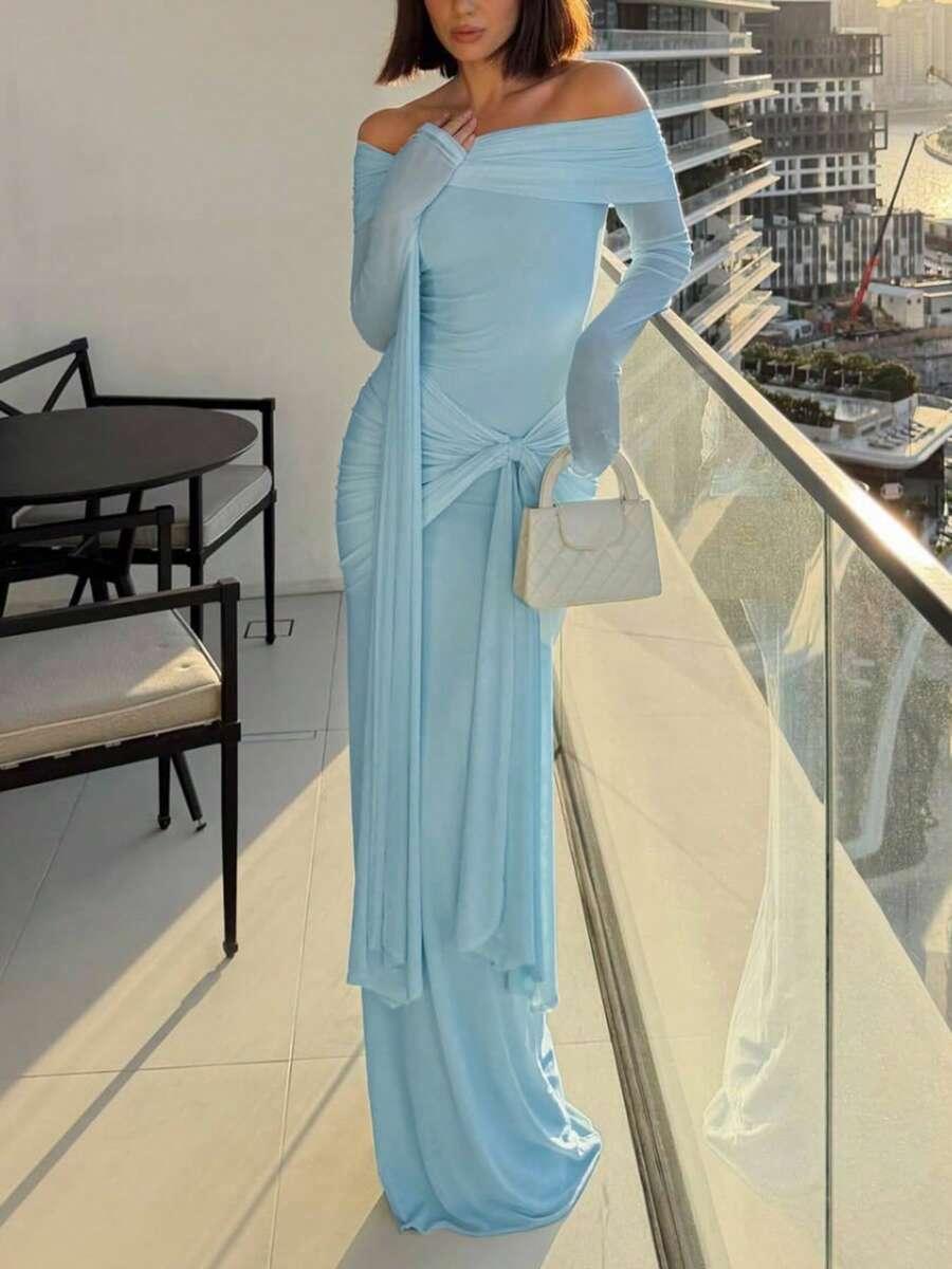 NIEBIESKA MAXI SUKIENKA