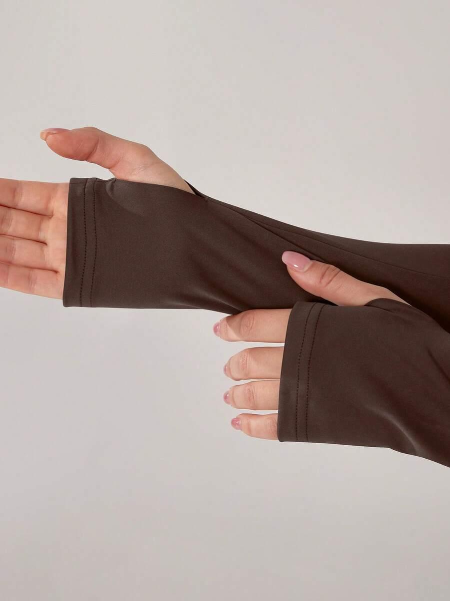 SPORTOWY BRĄZOWY KOMPLET BLUZA LEGGINSY