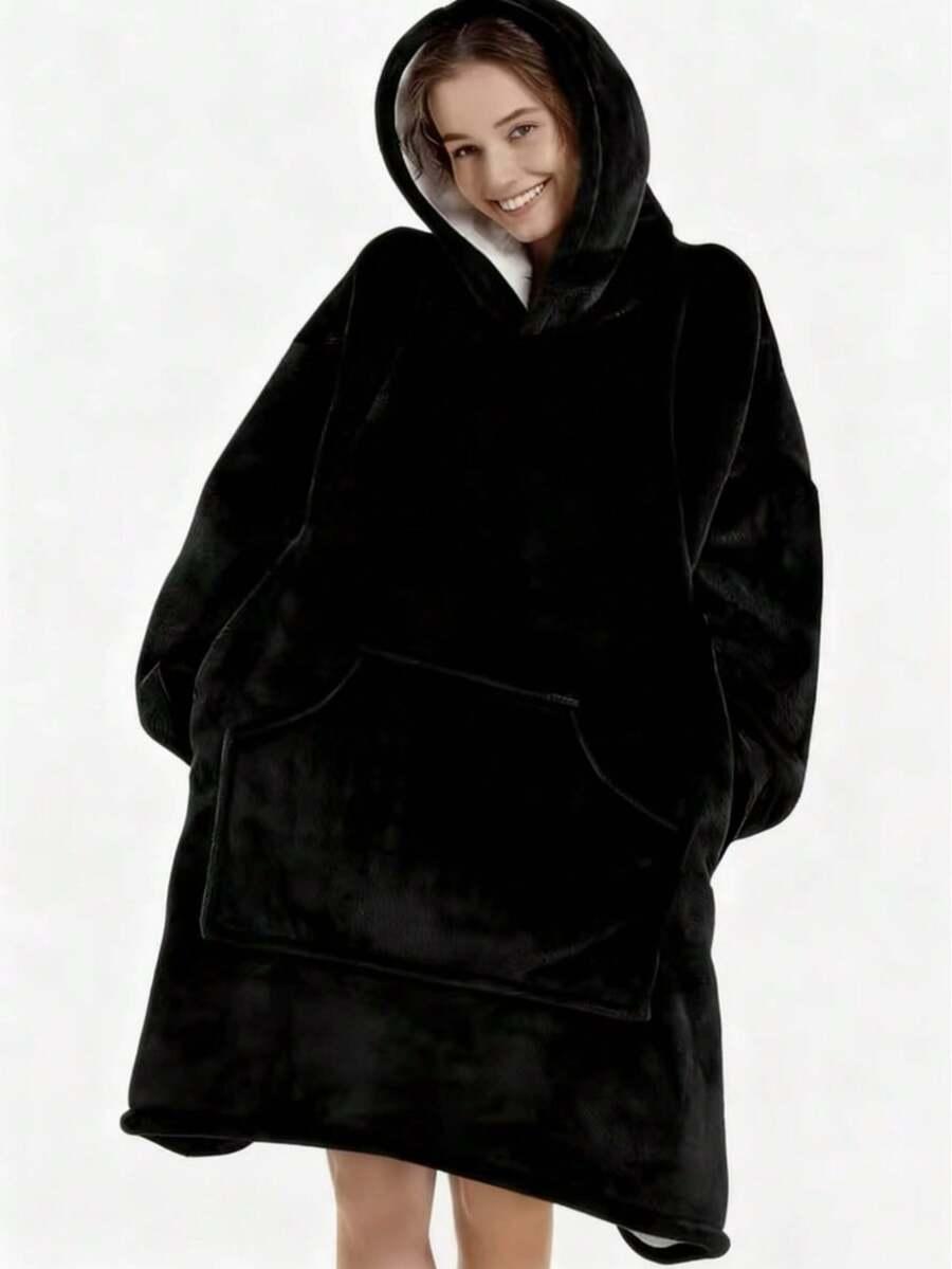 czarna bluza polar oversize