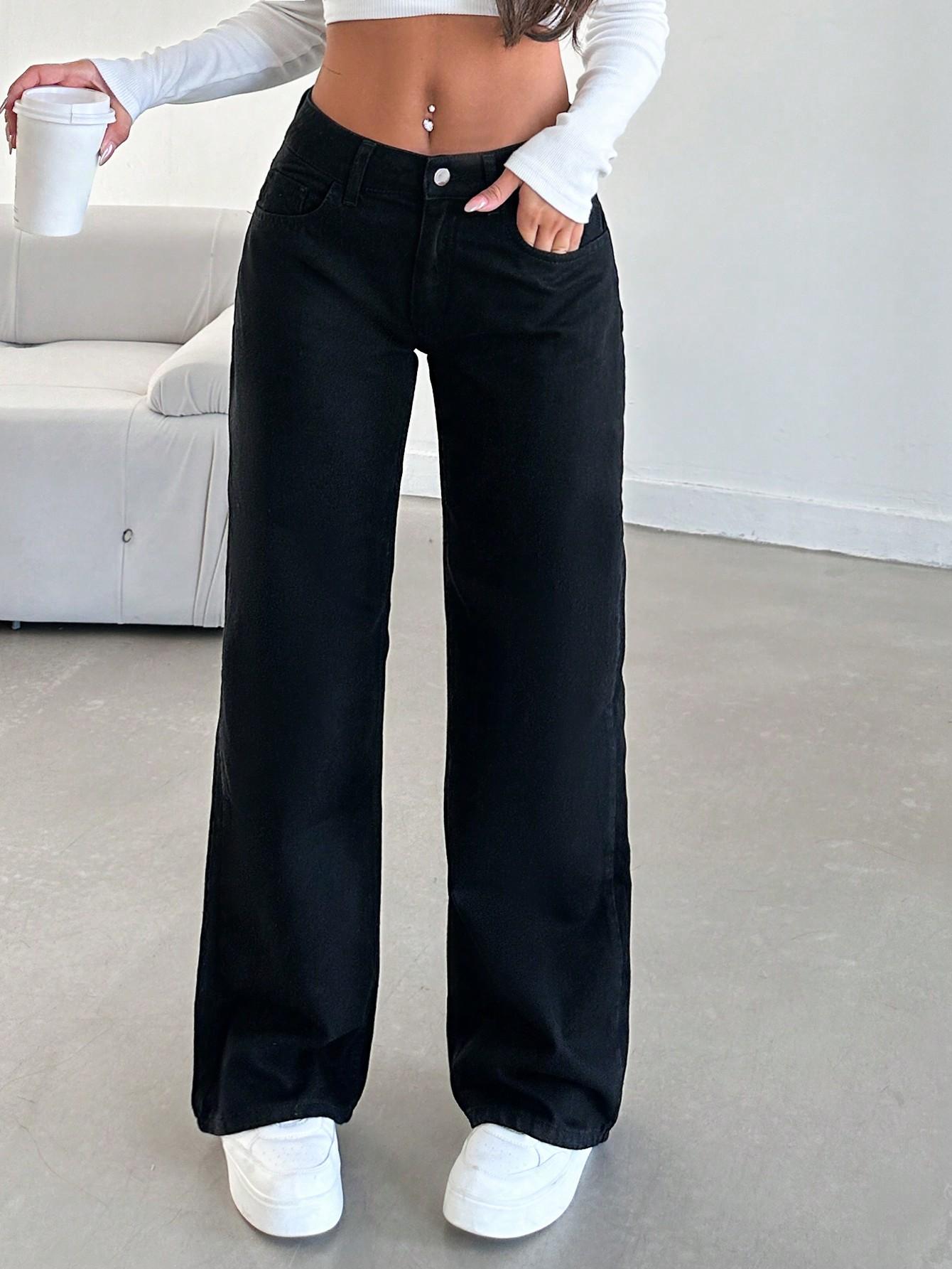 KLASYCZNE CZARNE SPODNIE JEANS 