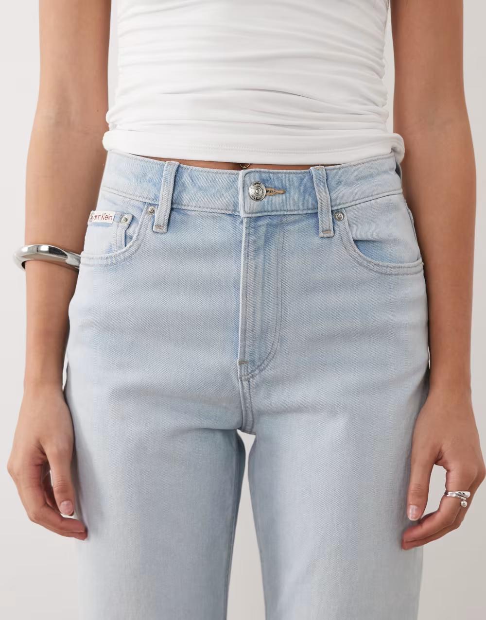 niebieskie spodnie jeans wysoki stan