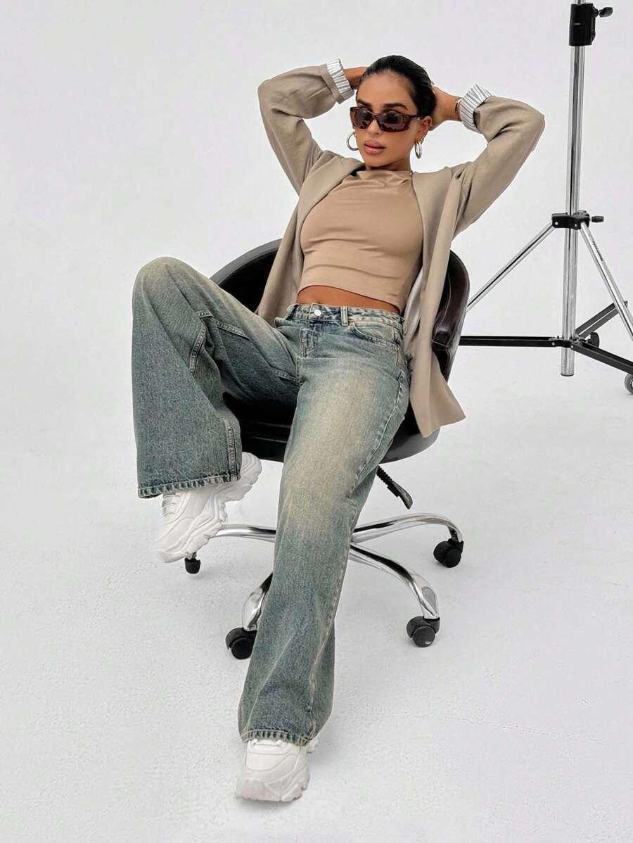SPODNIE JEANSOWE NISKI STAN 