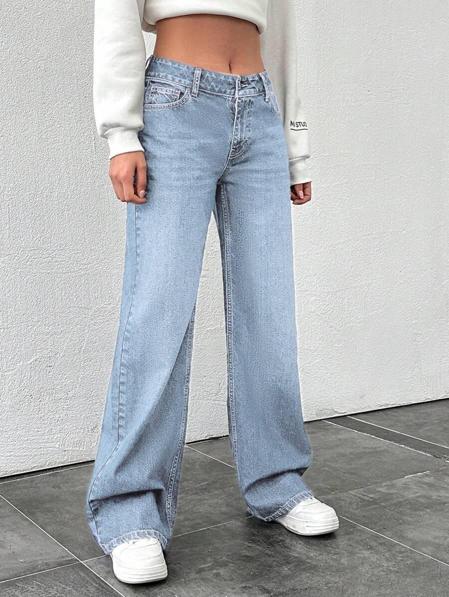niebieskie jeansy casual