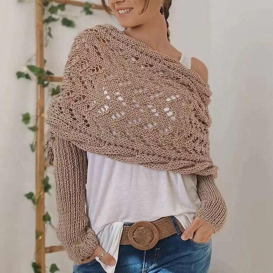beżowy sweter nrzutka