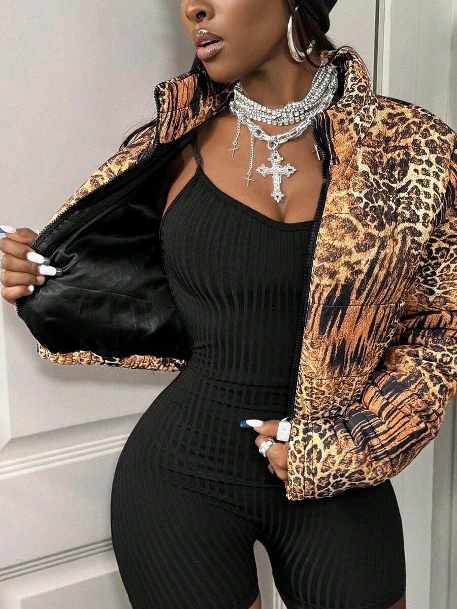 kurtka animal print zamek