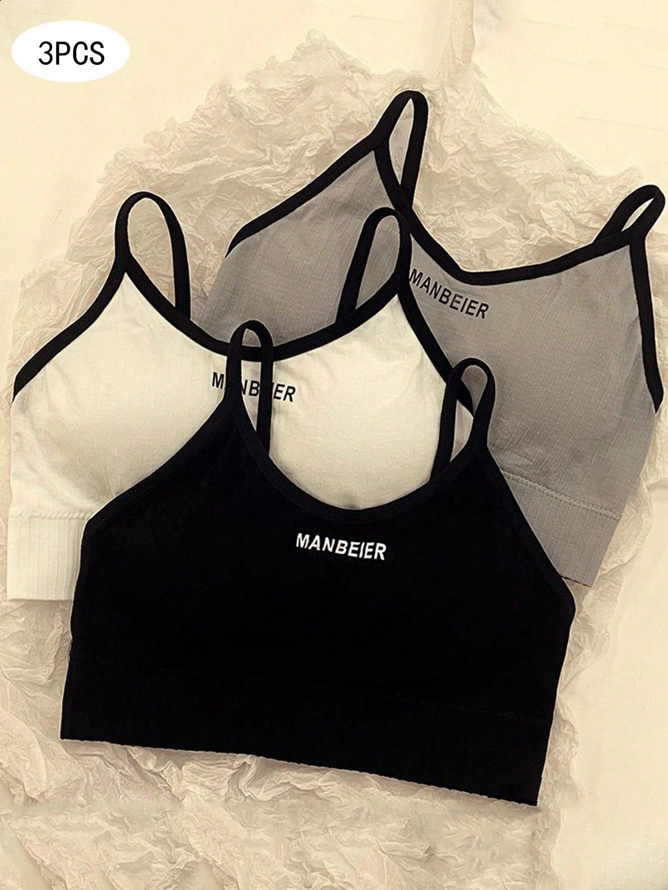sportowy biustonosz nadruk 3-pack