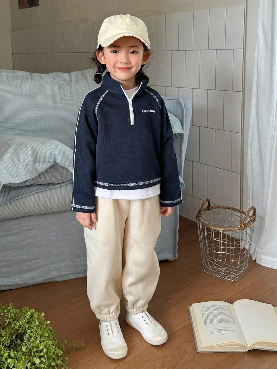 GRANATOWA BLUZA ZAMEK