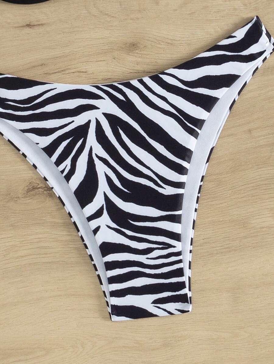 dwuczęściowy strój kąpielowy animal print