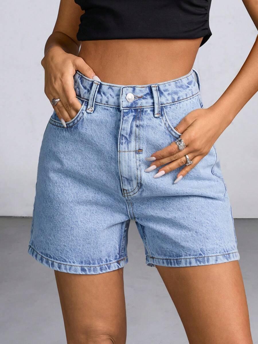 NIEBIESKIE KRÓTKIE SPODENKI JEANS