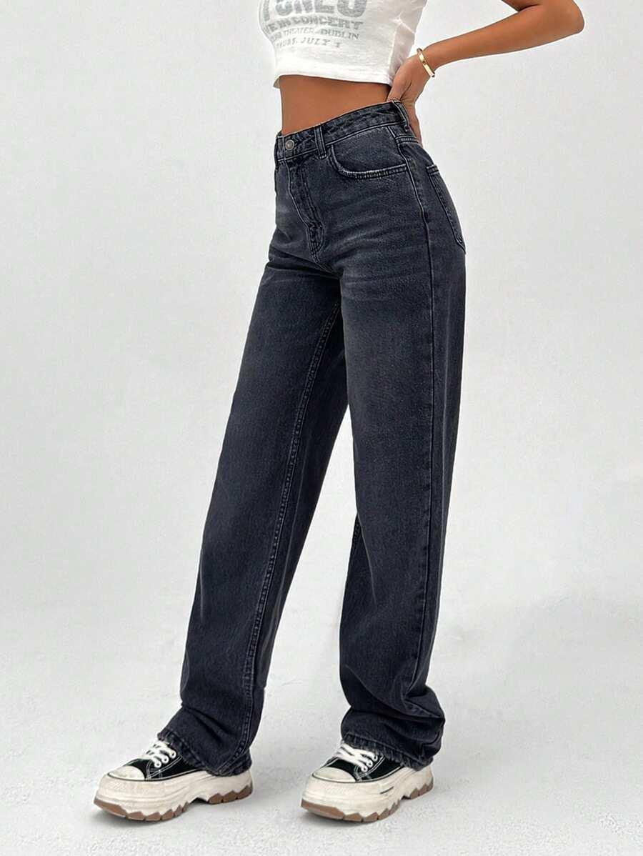 CZARNE SPODNIE JEANS