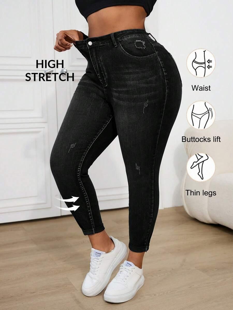 CZARNE SPODNIE JEANS