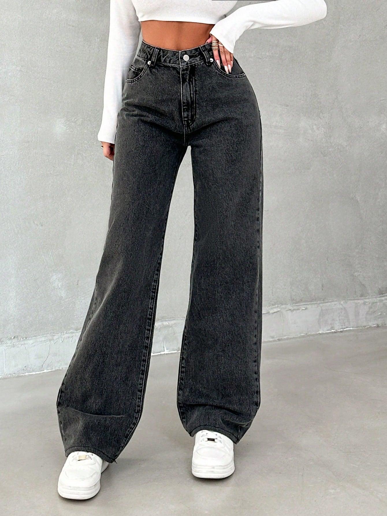 CZARNE SPODNIE JEANS 