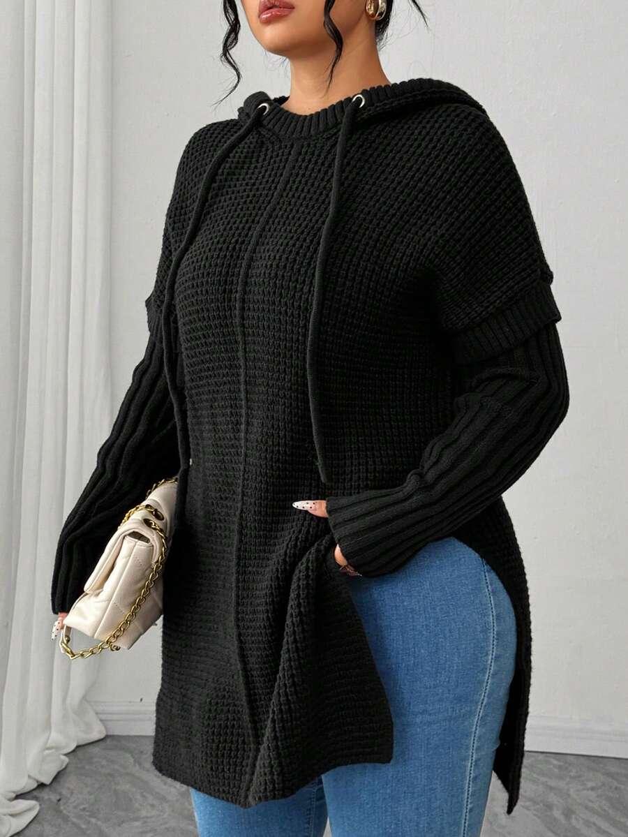 czarny sweter kaptur