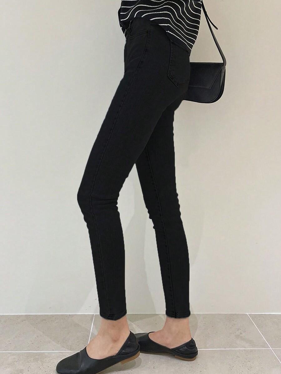 CZARNE SPODNIE JEANS RURKI
