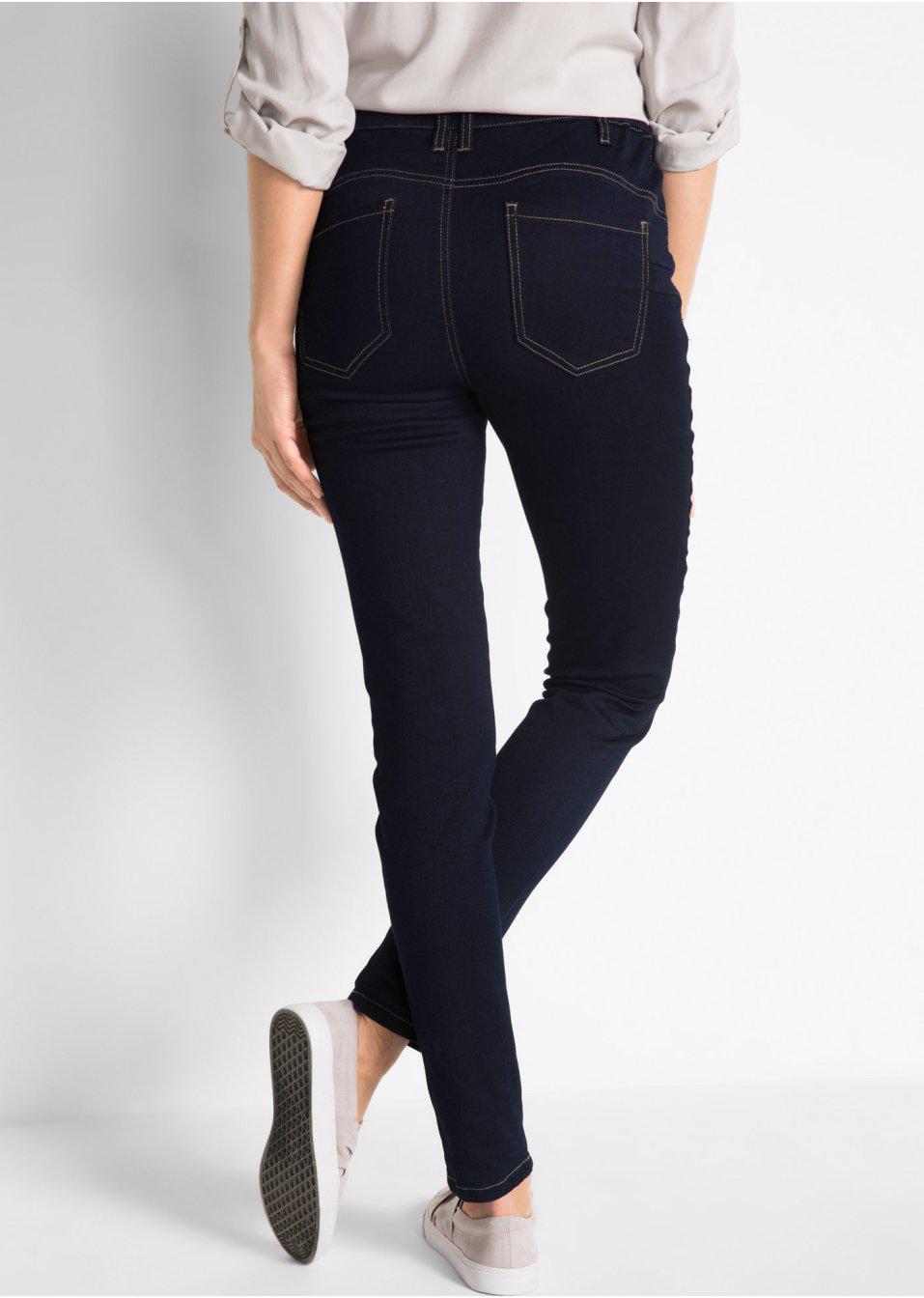 GRANATOWE SPODNIE JEANS RURKI WYSOKI STAN